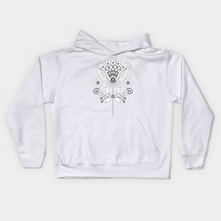 Pattern with Flower Inspired by Ukrainian Traditional Embroidery Kids Hoodie